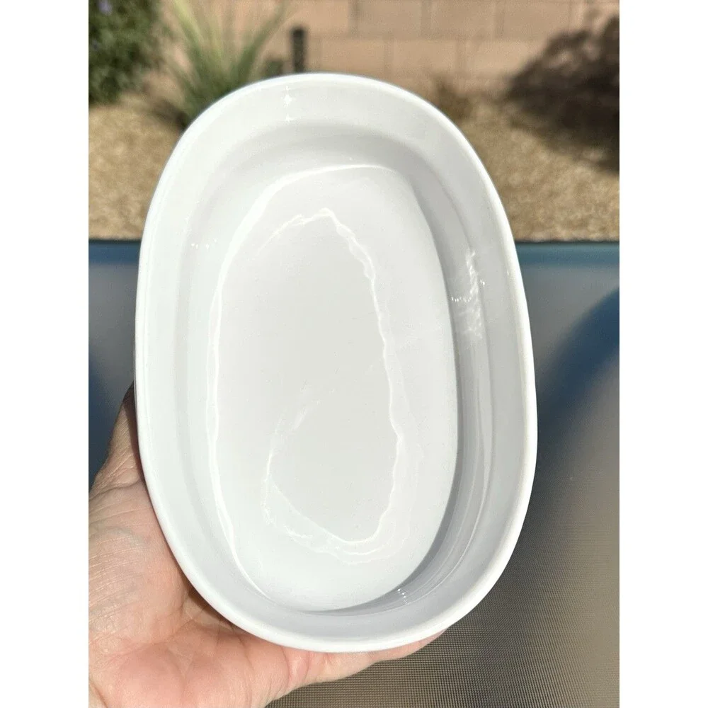 Lot 2 Corning Ware French White Oval Individual Casserole Set Baking Dish F-15-B